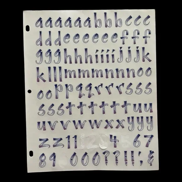 Scrapbooking Alphabet Sticker Lot 11 Incomplete Sheets Alphabitties and More - Picture 10 of 16